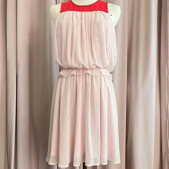 Express Boho Pink And Red Ruffle Dress - Picture 8 of 8